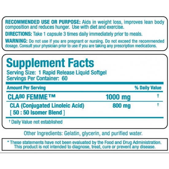 AllMax CLA 80 Femme - 60 caps